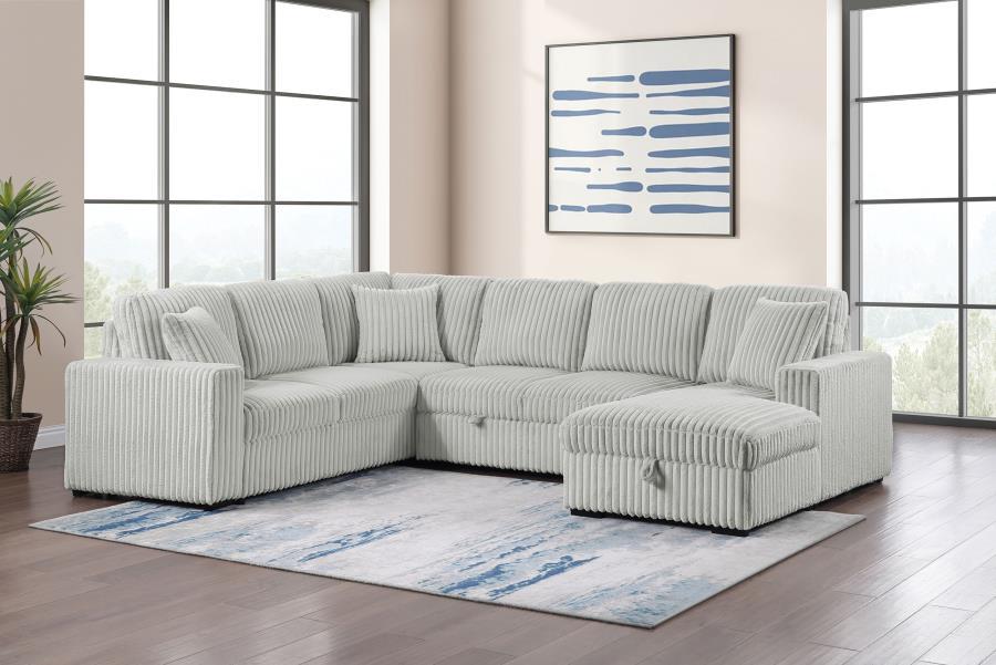 Devonshire - Right Chaise With Storage & 1 Piece Pillow, Box 3 of 3 - Gray - Urban Living Furniture (Los Angeles, CA)