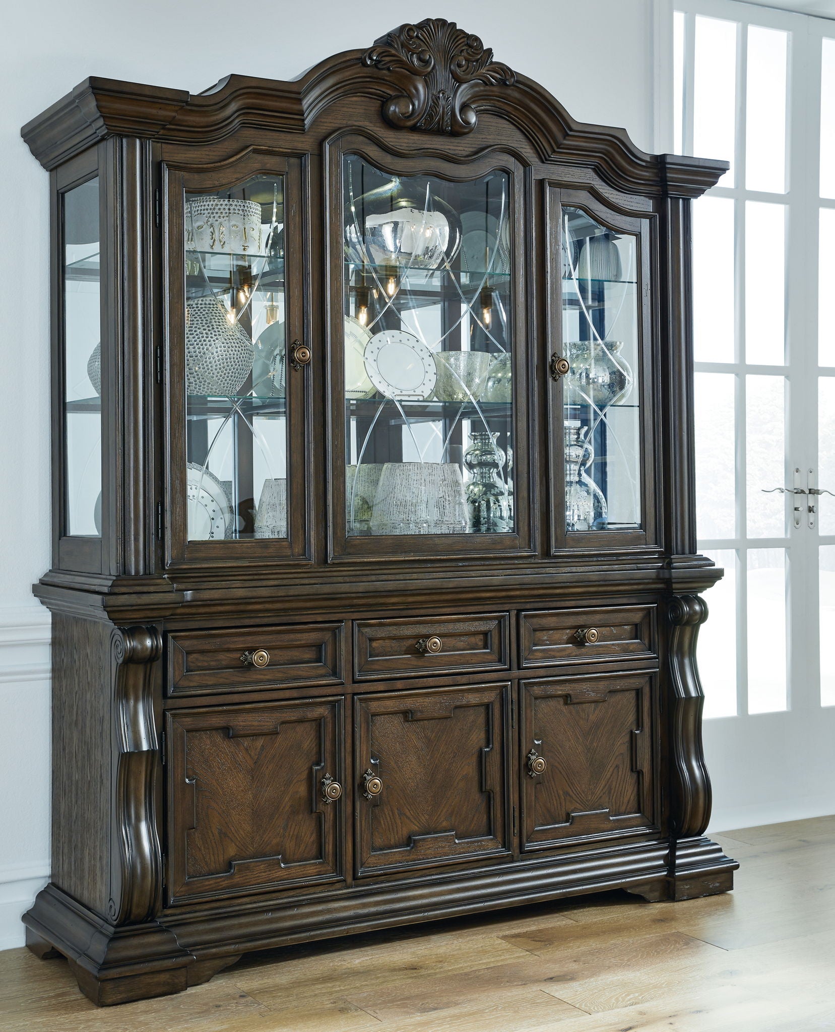 Maylee - Dark Brown - Dining Buffet And Hutch - Urban Living Furniture (Los Angeles, CA)