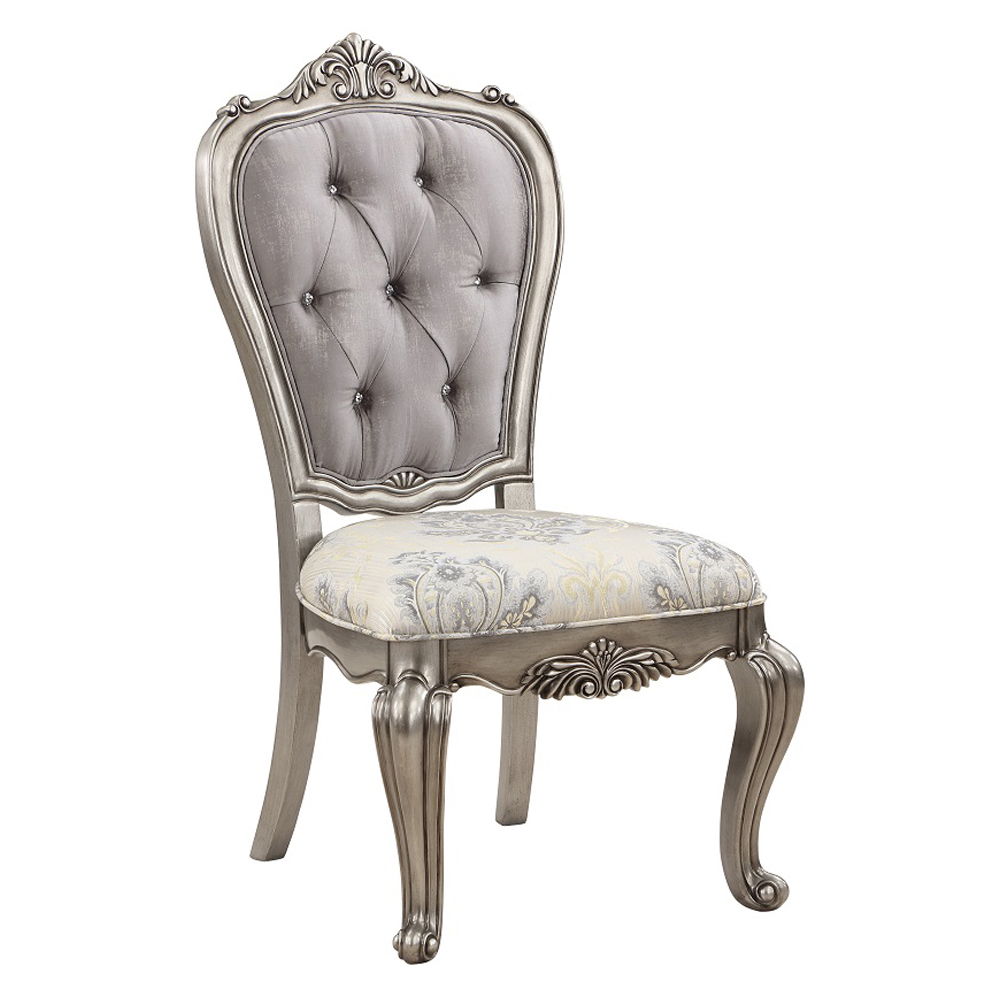 Ariadne - Side Chair (Set of 2) - Velvet & Antique Platinum - Urban Living Furniture (Los Angeles, CA)