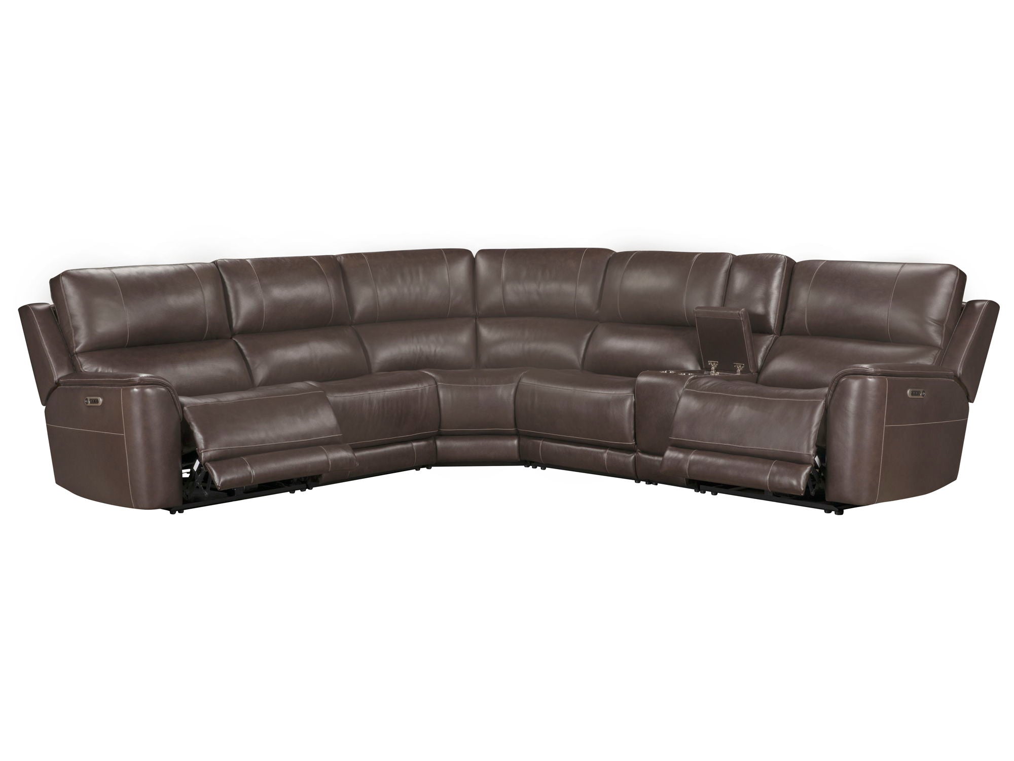Easton - 6 Piece Zero Gravity Power Reclining Sectional With Power Adjustable Headrests - Steamboat Brown - Urban Living Furniture (Los Angeles, CA)