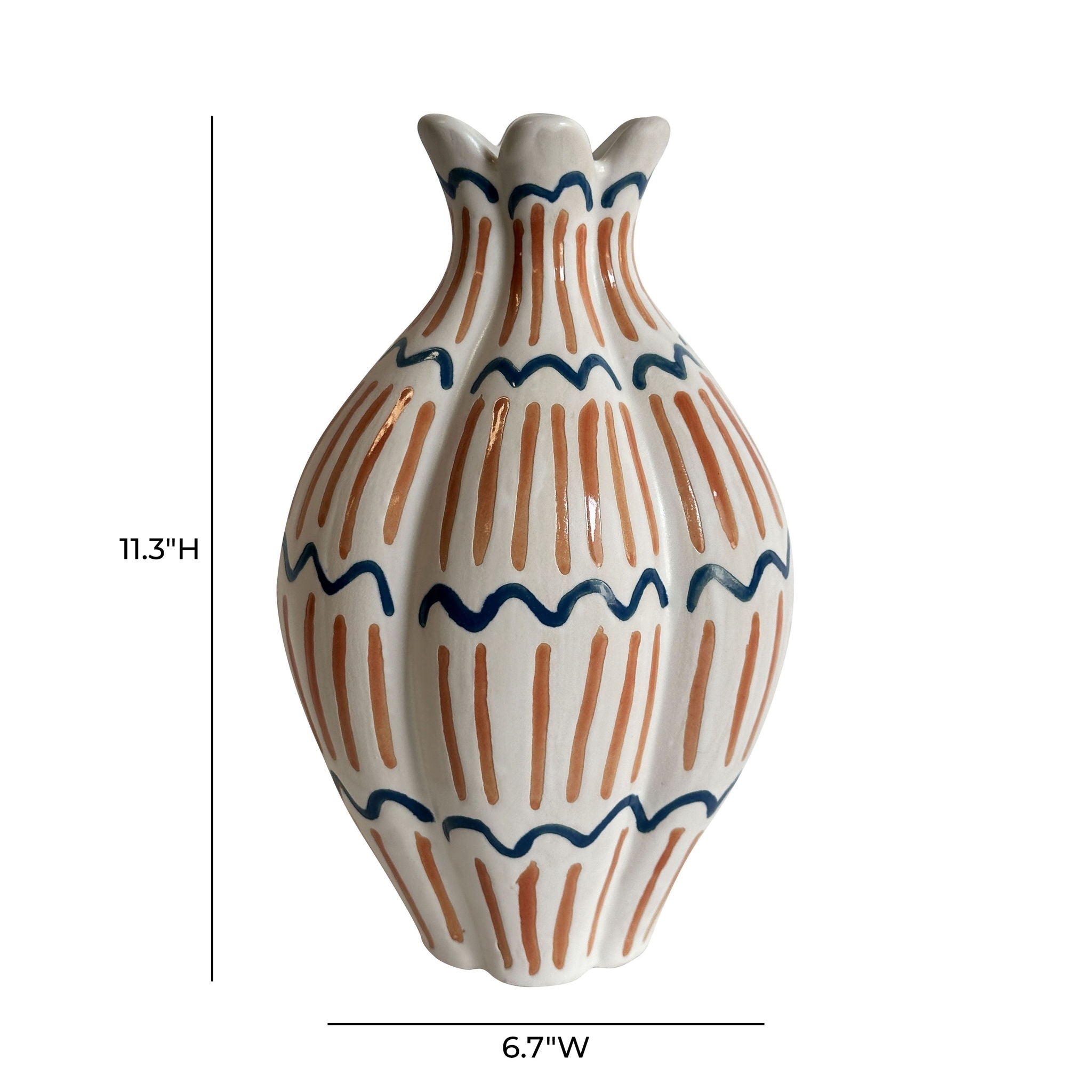 Earthenware - Roman Coral Vase - White - Urban Living Furniture (Los Angeles, CA)