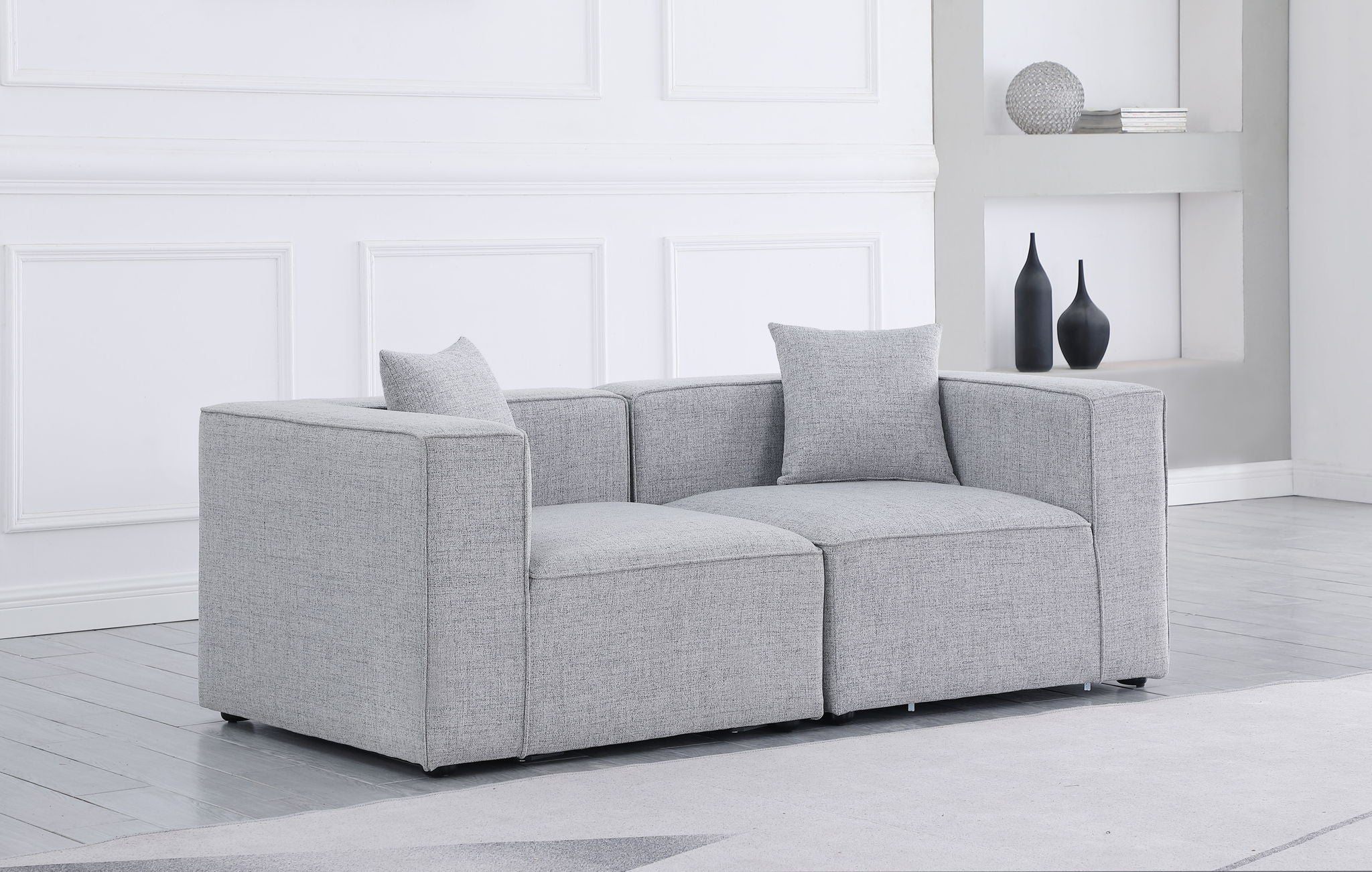 Cube - Linen Modular 2 Seat Sofa - Urban Living Furniture (Los Angeles, CA)