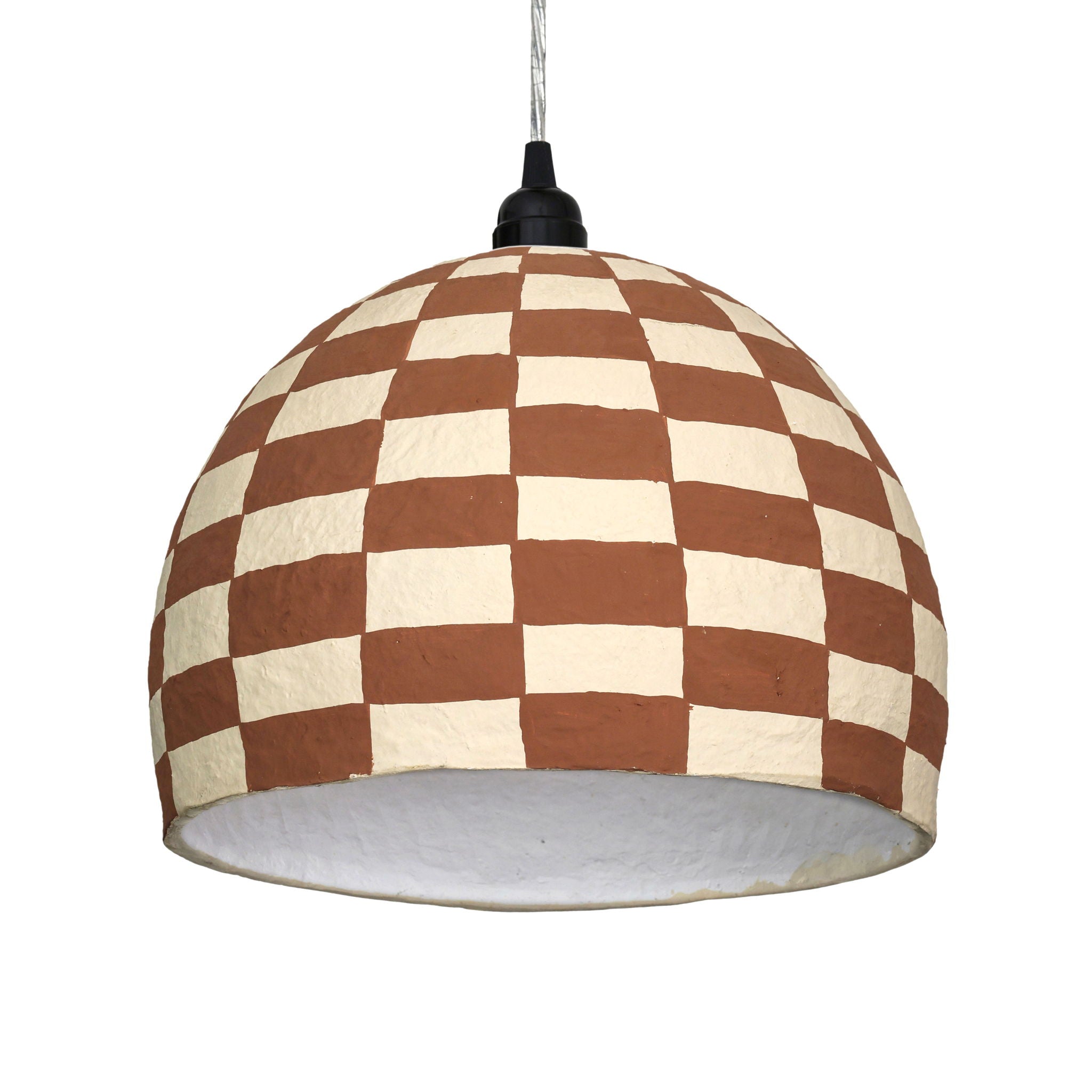 Taurus - Cotton Mache Pendant Lamp - White / Terracotta - Urban Living Furniture (Los Angeles, CA)