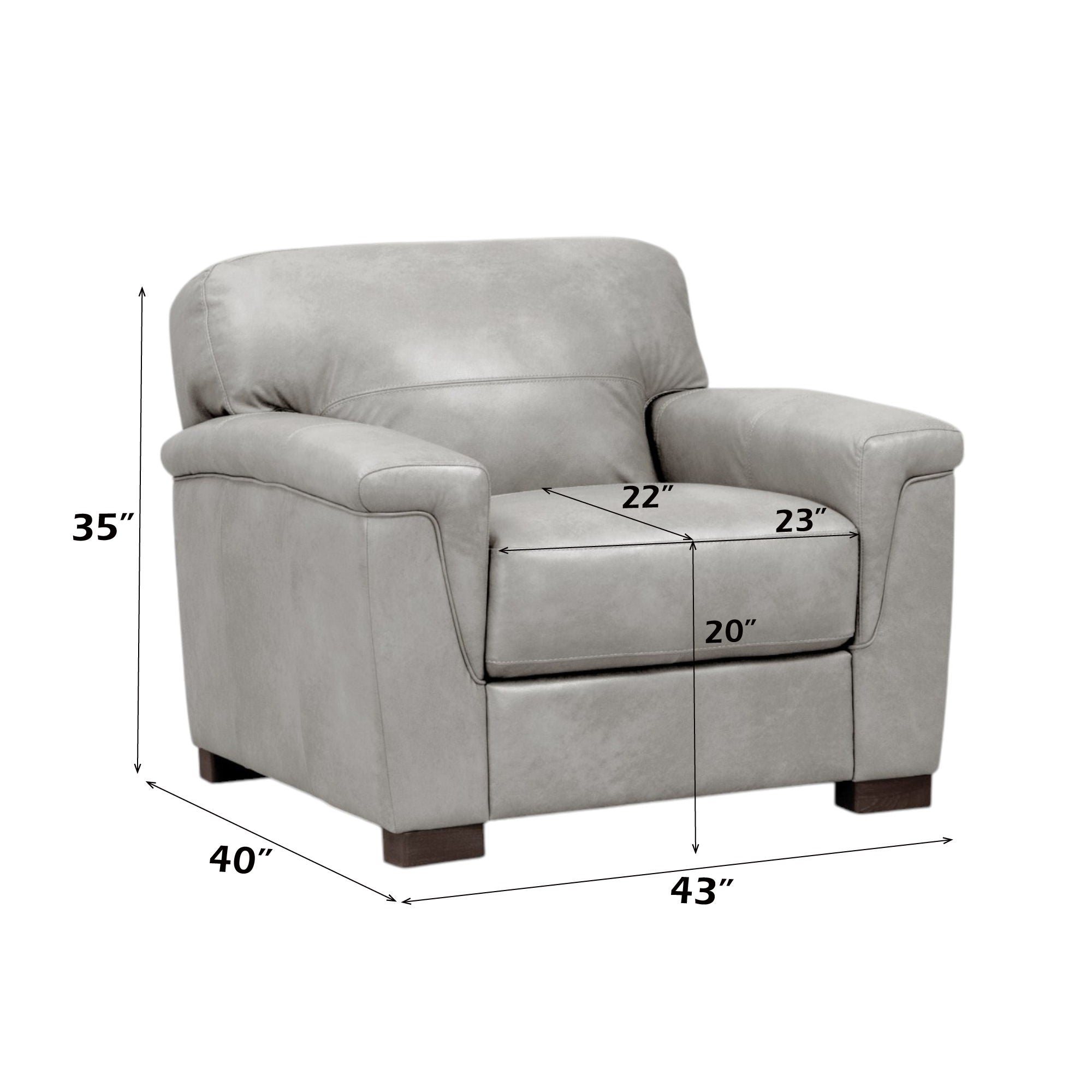 Cornelia - Chair - Pearl Gray Leather - Urban Living Furniture (Los Angeles, CA)