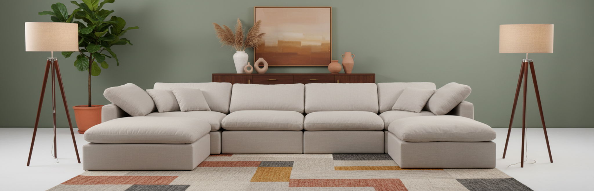 Indulge - Linen 6 Piece Modular Double Chaise Sectional - Urban Living Furniture (Los Angeles, CA)
