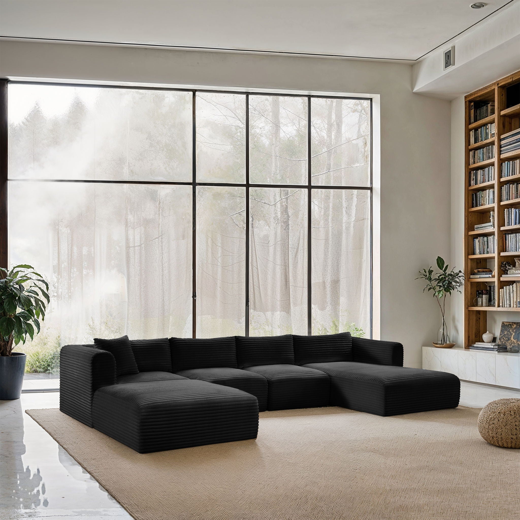 Shaggy - 5 Piece Modular Sectional With Chaise And Ottoman - Urban Living Furniture (Los Angeles, CA)