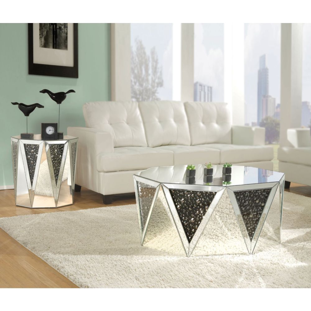 Nysa - 41" Coffee Table - Mirrored & Faux Crystals - Urban Living Furniture (Los Angeles, CA)