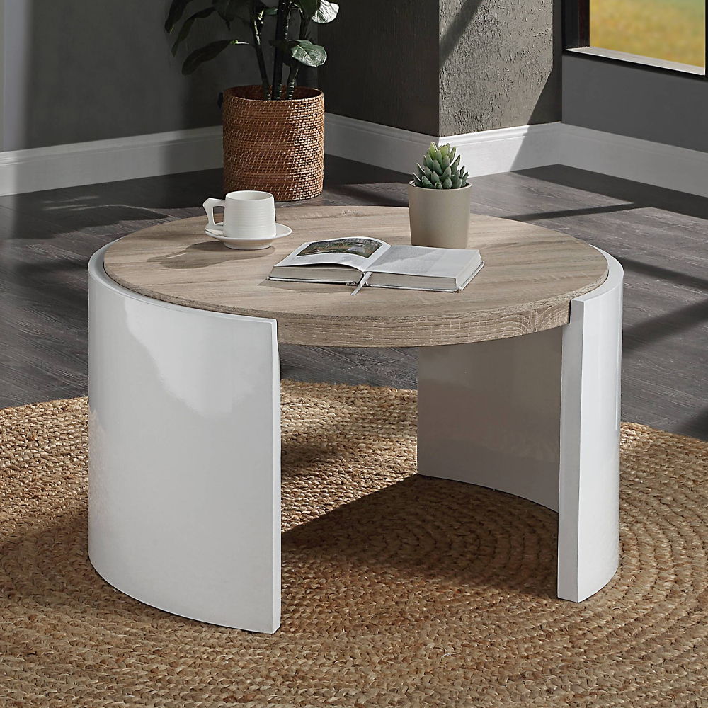 Zoma - Coffee Table - Oak & White High Gloss - Urban Living Furniture (Los Angeles, CA)