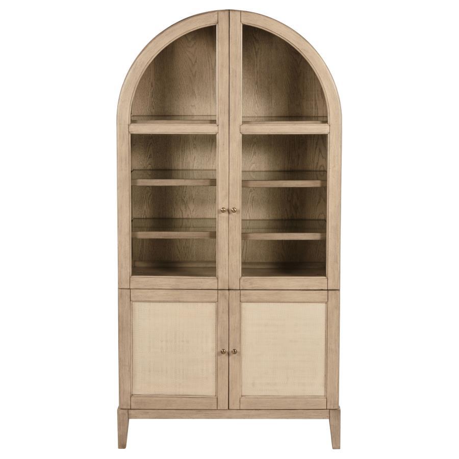 Kailani - 4-Door Cane Dining Vitrine Display Cabinet - Beige Oak - Urban Living Furniture (Los Angeles, CA)