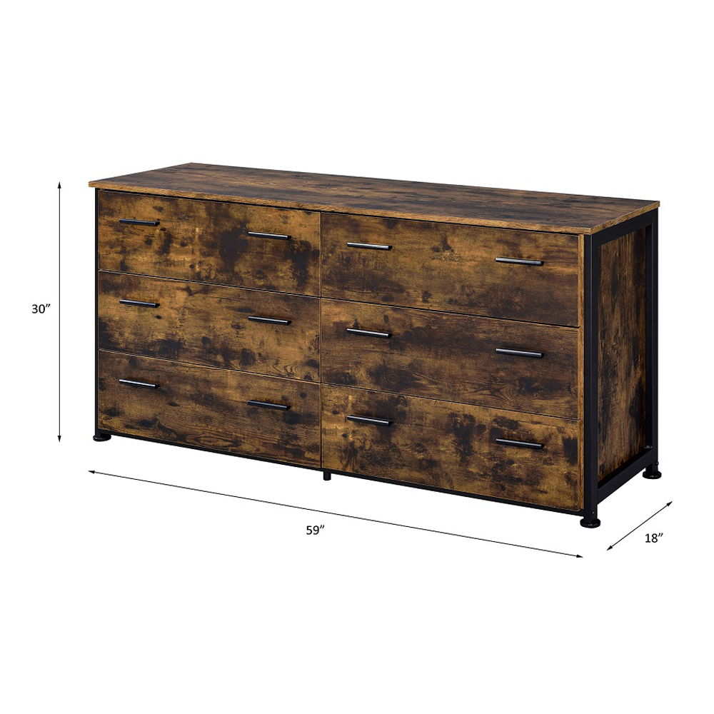Juvanth - Dresser - Rustic Oak & Black - Urban Living Furniture (Los Angeles, CA)