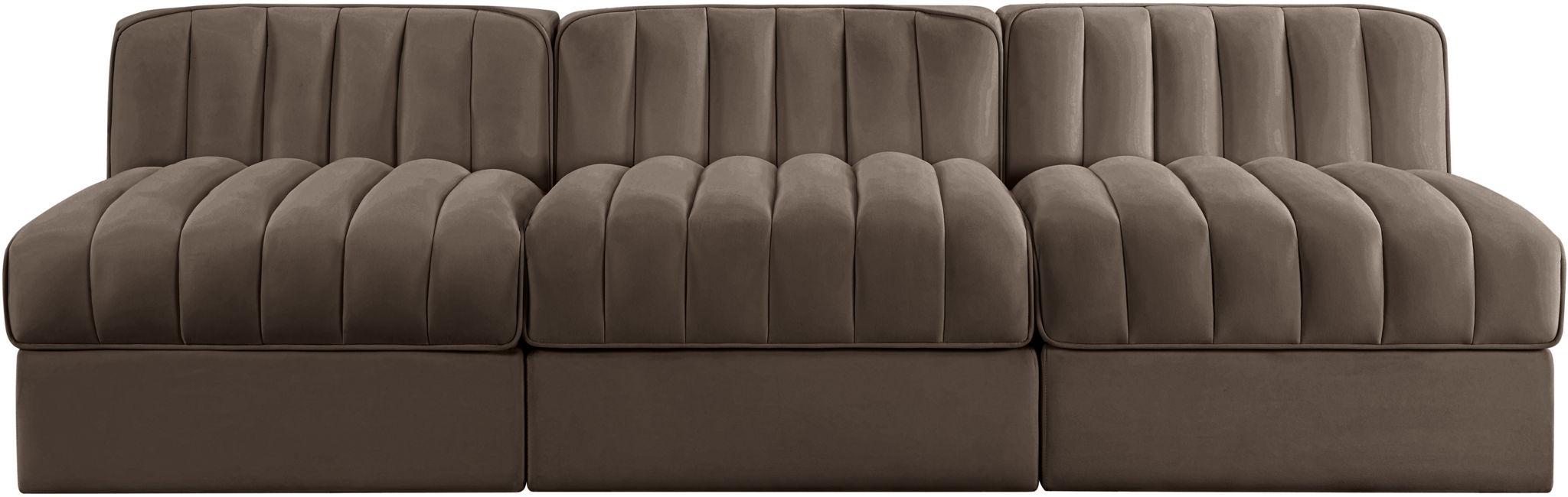 Rummi - Velvet Performance Fabric Upholstered 3 Piece Modular Armless Sofa - Urban Living Furniture (Los Angeles, CA)
