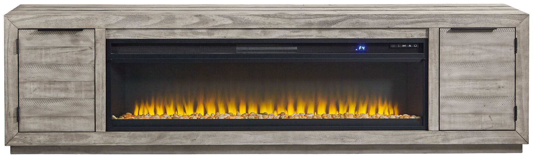 Naydell - 92" TV Stand With Wide Fireplace Insert - Gray - Urban Living Furniture (Los Angeles, CA)