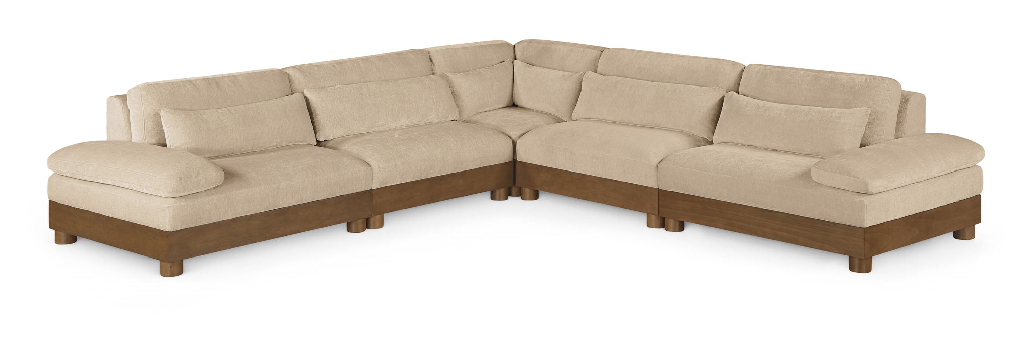 Turin - Chenille Fabric Upholstered Modular Sectional - Beige