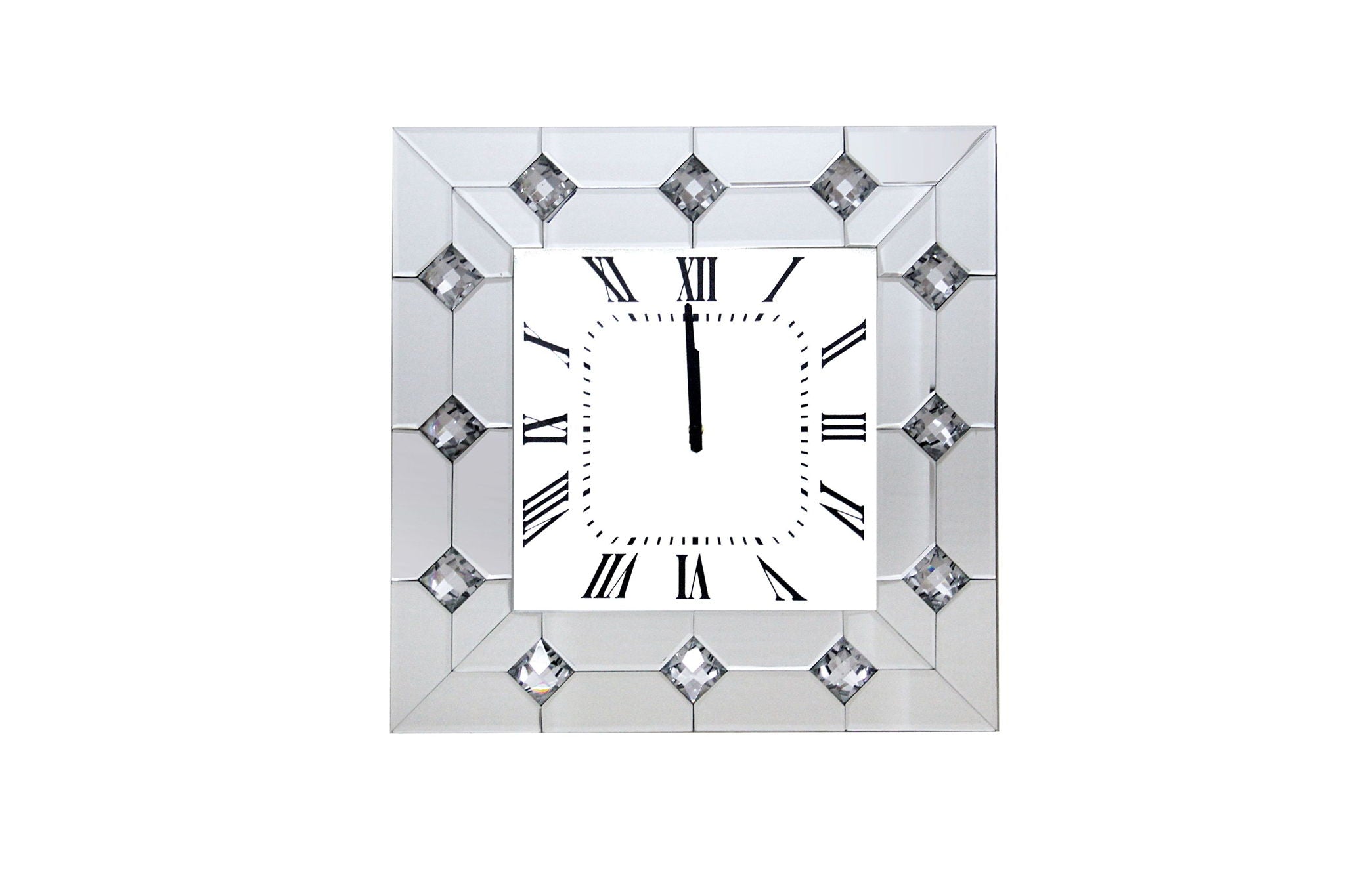 Hessa - Wall Clock - Mirrored & Faux Rhinestones - Urban Living Furniture (Los Angeles, CA)