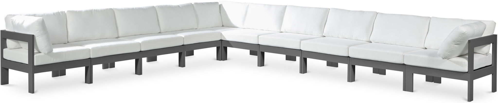 Nizuc - Outdoor Patio 10 Piece Modular Sectional With Gray Frame - Urban Living Furniture (Los Angeles, CA)