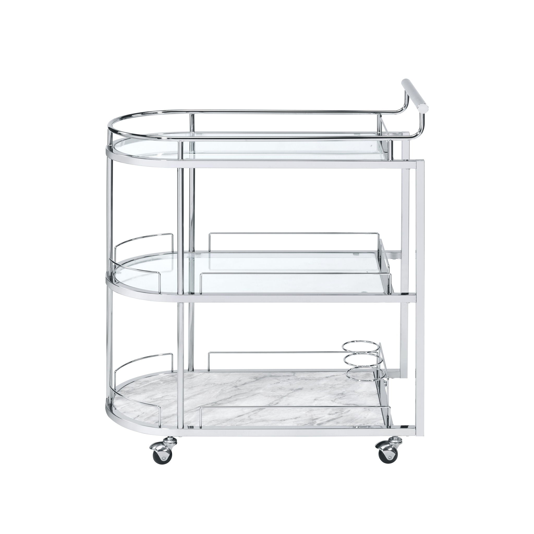 Inyo - Serving Cart - Clear Glass & Chrome - Urban Living Furniture (Los Angeles, CA)