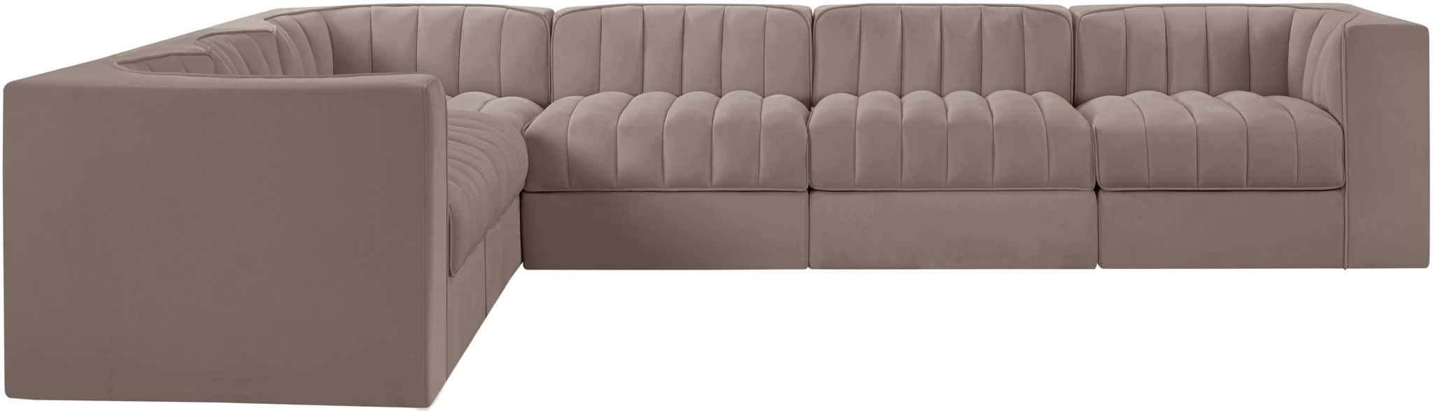 Rummi - Velvet Performance Fabric Upholstered 6 Piece Modular Sectional (With 3 Corner Chairs) - Urban Living Furniture (Los Angeles, CA)