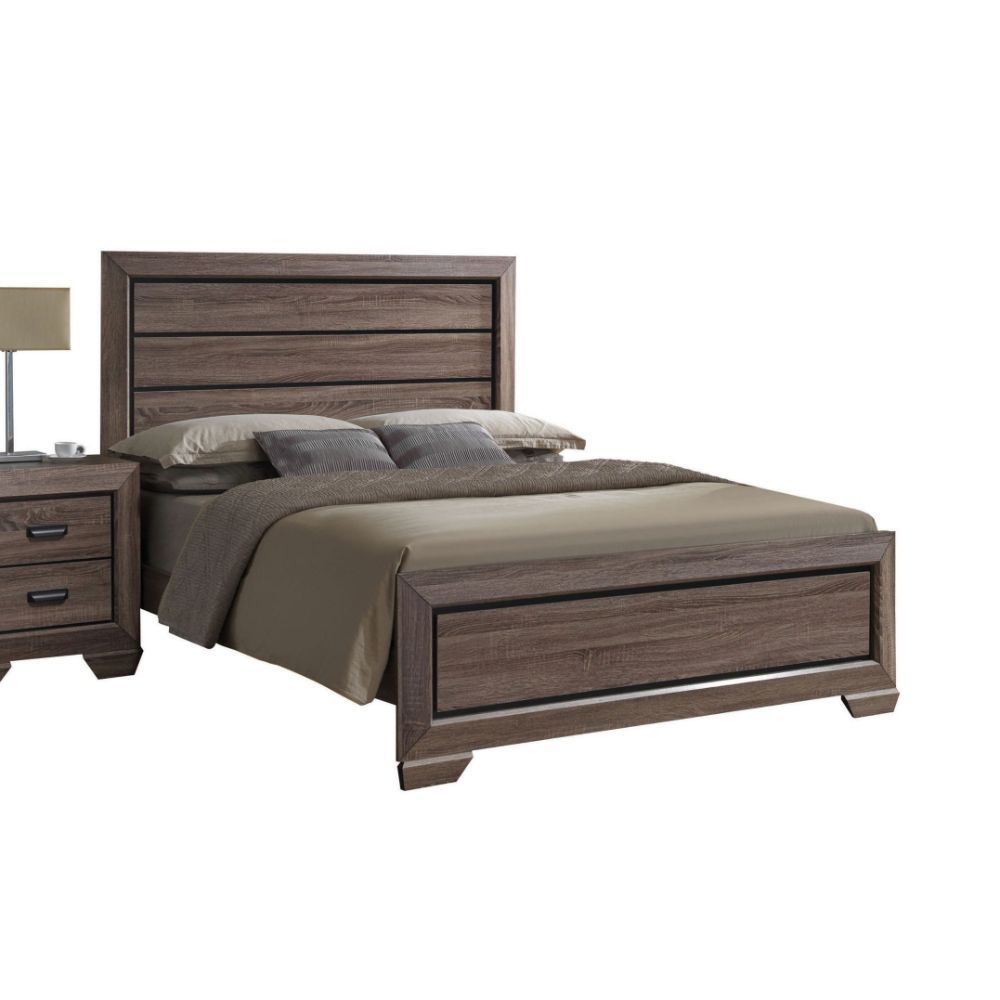 Lyndon - Eastern King Bed - Weathered Gray Grain
