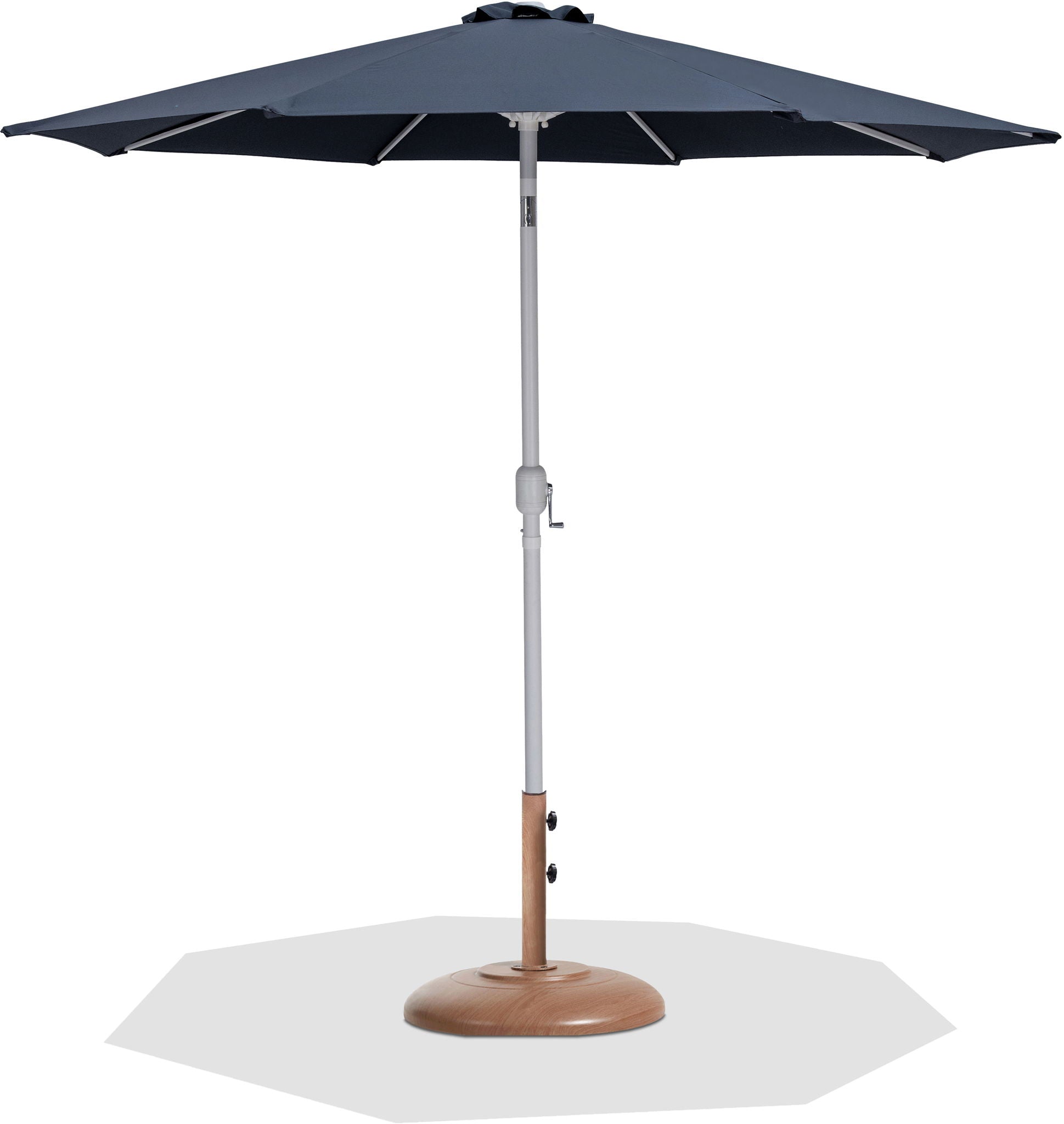 Fiji - Aluminum Patio Umbrella With Round Teak And White Base - Urban Living Furniture (Los Angeles, CA)