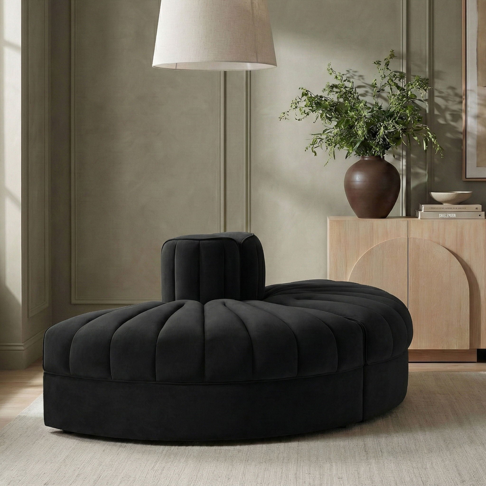 Rummi - Velvet Performance Fabric Upholstered 2 Piece Rounded Modular Loveseat - Urban Living Furniture (Los Angeles, CA)