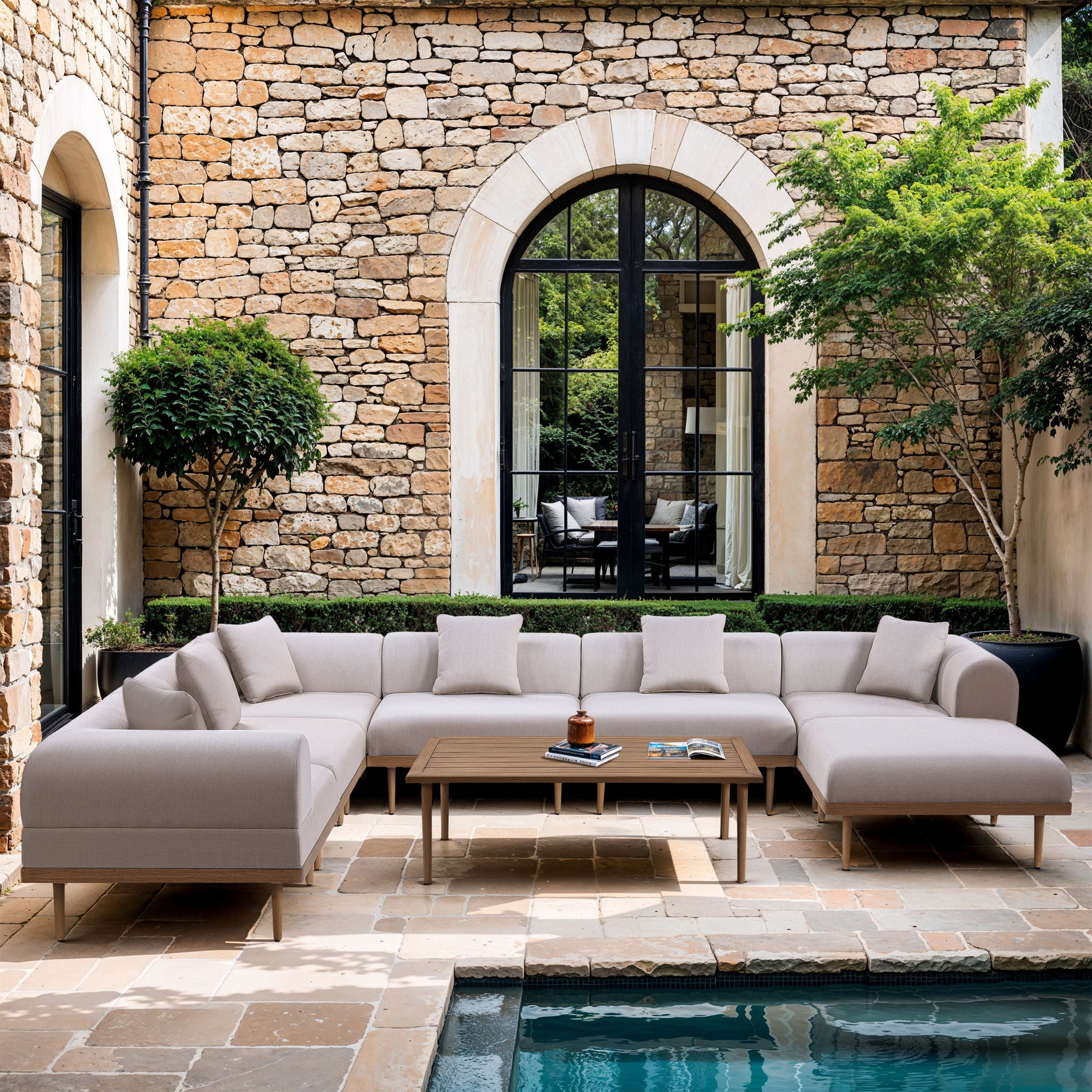 Laguna - Aluminum Outdoor Patio Coffee Table - Natural - Urban Living Furniture (Los Angeles, CA)