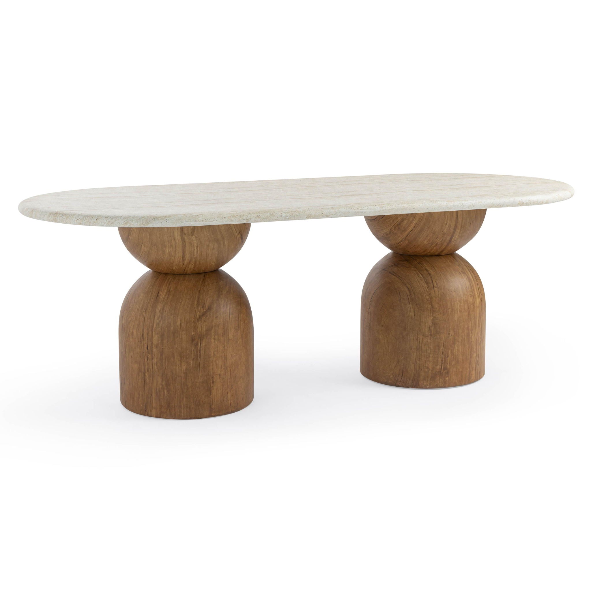 Cynthia - 87" Indoor / Outdoor Long Dining Table - Brown / Travertine - Urban Living Furniture (Los Angeles, CA)