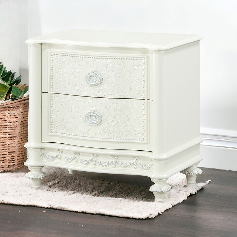 Dorothy - Nightstand With 2 Drawers - Ivory - Urban Living Furniture (Los Angeles, CA)