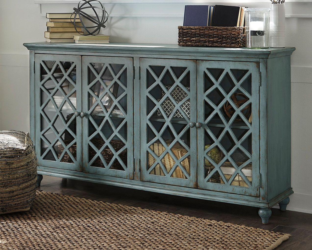 Mirimyn - Antique Teal - Accent Cabinet - Vintage Finish - Urban Living Furniture (Los Angeles, CA)