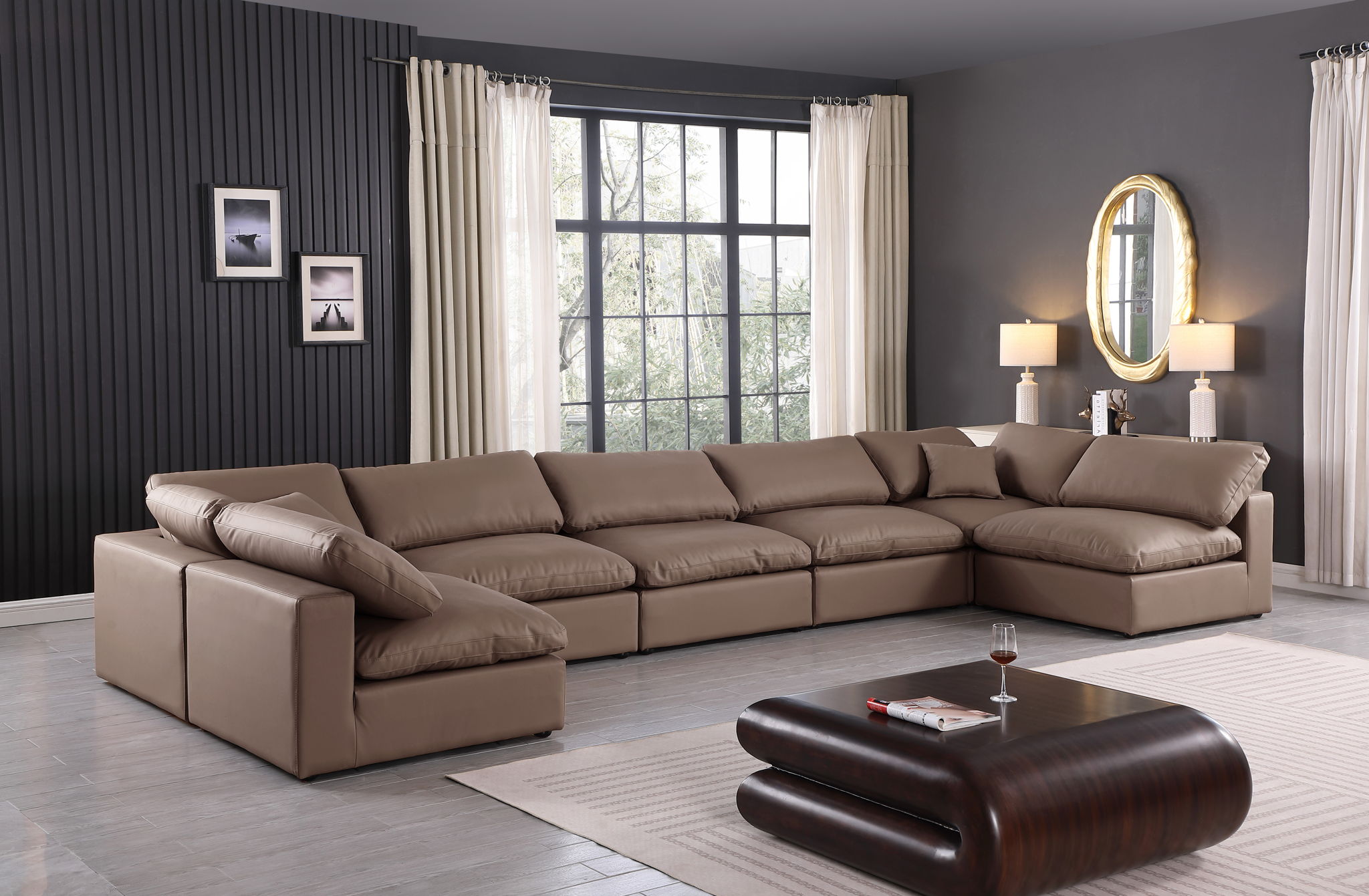 Comfy - 7 Piece Faux Leather Modular Armless Sectional - Urban Living Furniture (Los Angeles, CA)