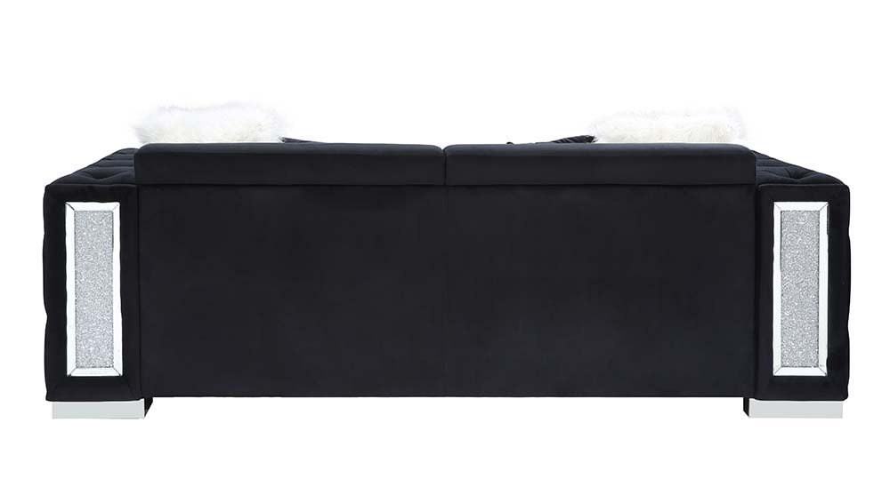 Trislar - Sofa With 4 Pillows (Same 52525) - Black Velvet - Urban Living Furniture (Los Angeles, CA)