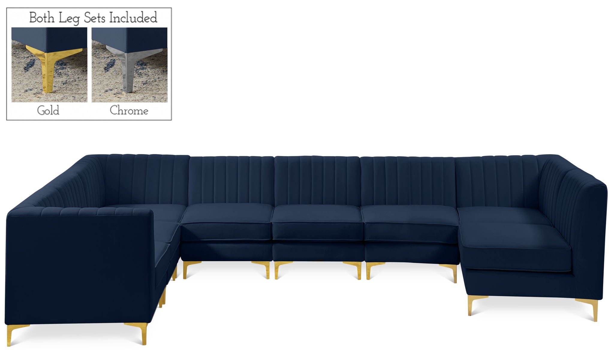 Alina - 8 Piece Velvet Modular Sectional - Urban Living Furniture (Los Angeles, CA)