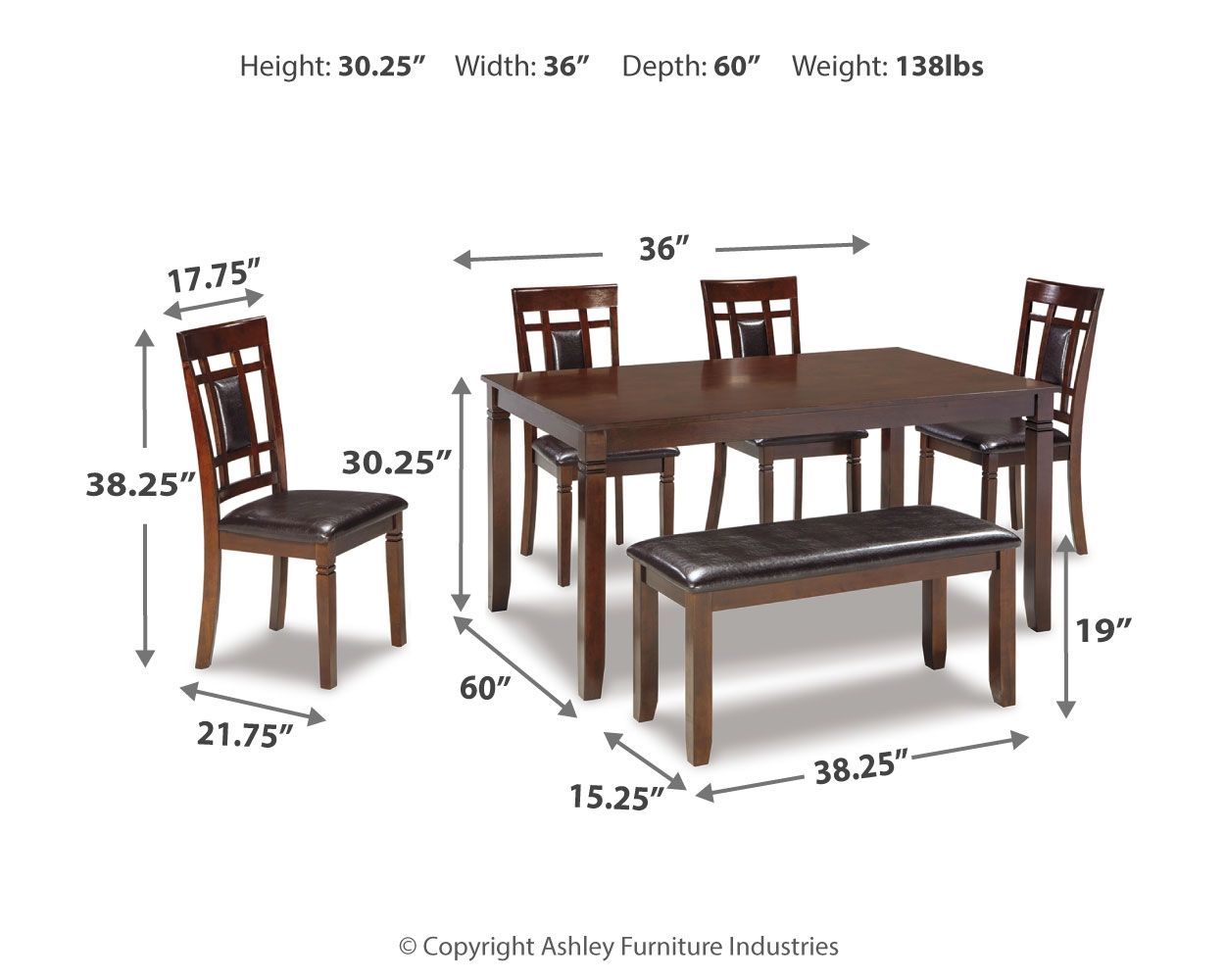 Bennox - Brown - Dining Room Table Set (Set of 6) - Urban Living Furniture (Los Angeles, CA)