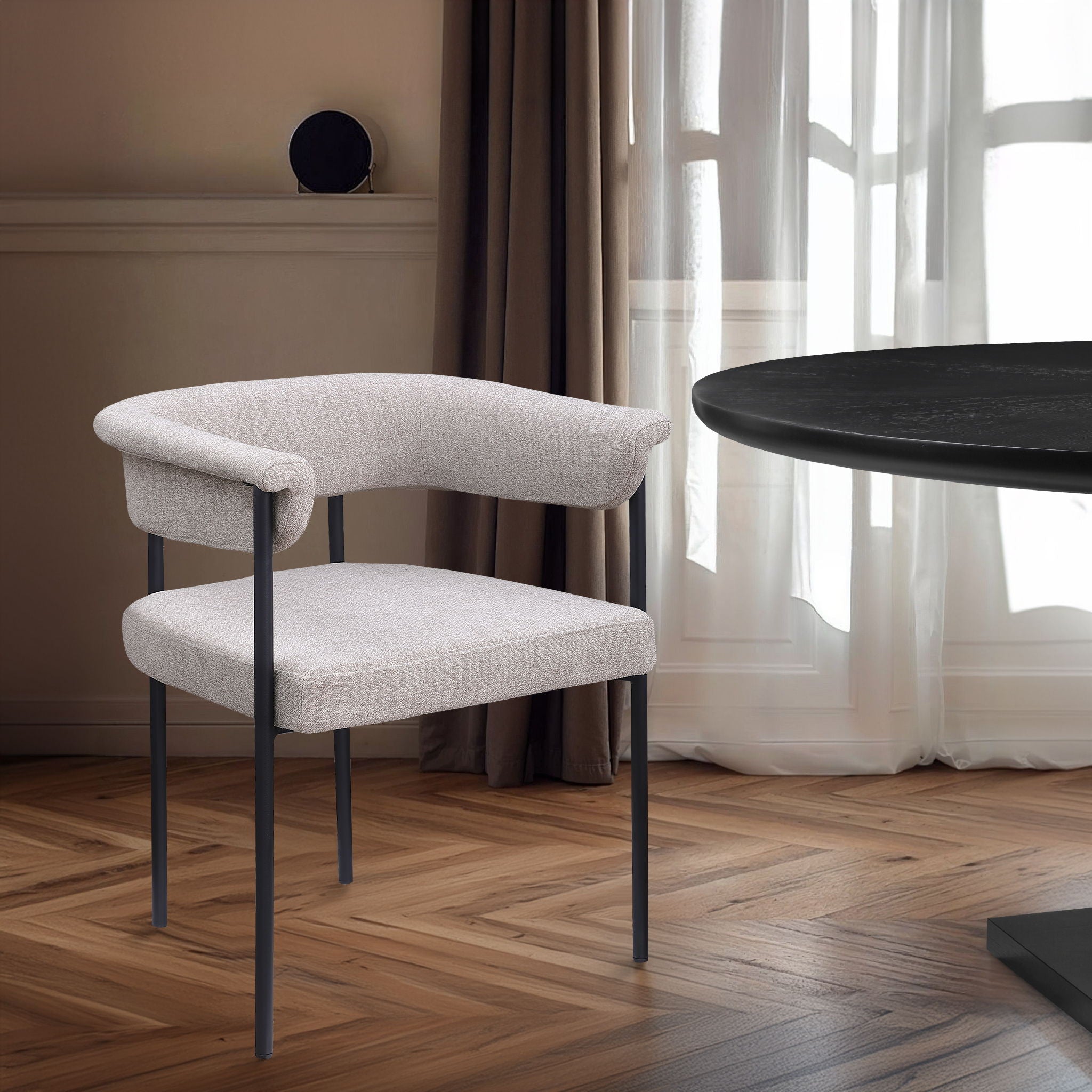 Malin - Linen Dining Chair (Set of 2) - Taupe - Urban Living Furniture (Los Angeles, CA)