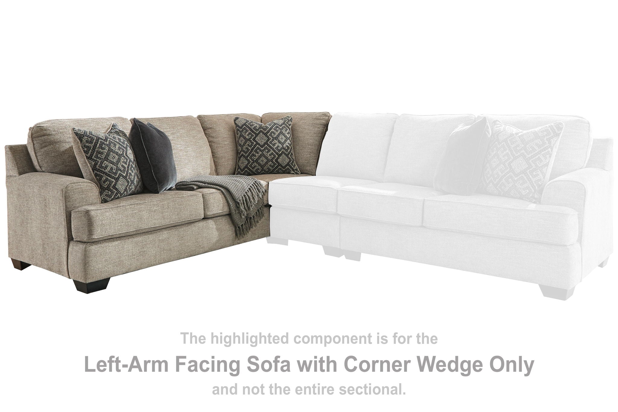Bovarian - Stone - LAF Sofa w/Corner Wedge - Urban Living Furniture (Los Angeles, CA)