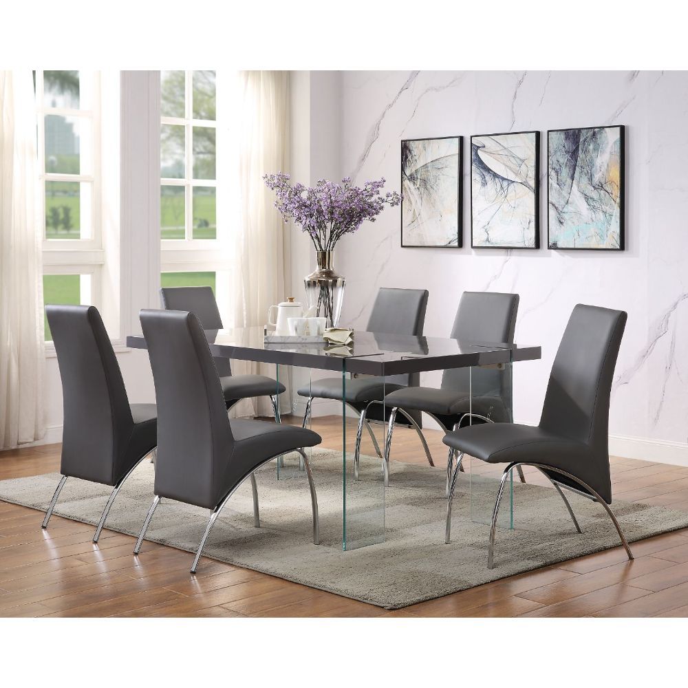 Noland - Dining Table - Gray High Gloss & Clear Glass - Urban Living Furniture (Los Angeles, CA)