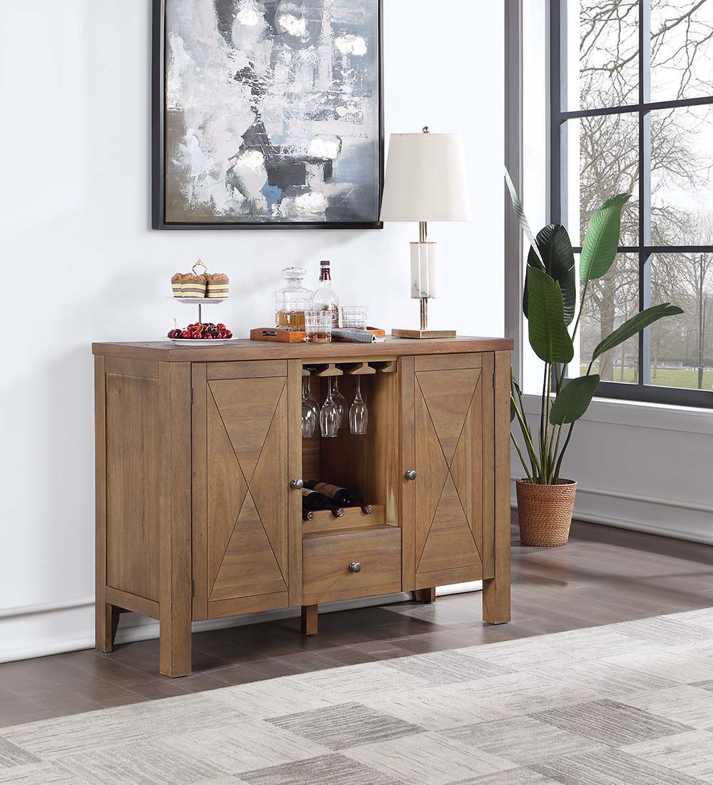 Pascaline - Server - Gray Fabric, Rustic Brown & Oak Finish - Urban Living Furniture (Los Angeles, CA)
