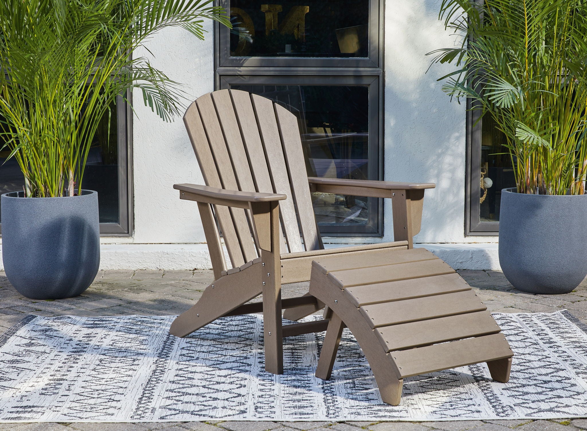 Sundown Treasure - 2 Pc. - Adirondack Chair And Ottoman - Driftwood - Urban Living Furniture (Los Angeles, CA)