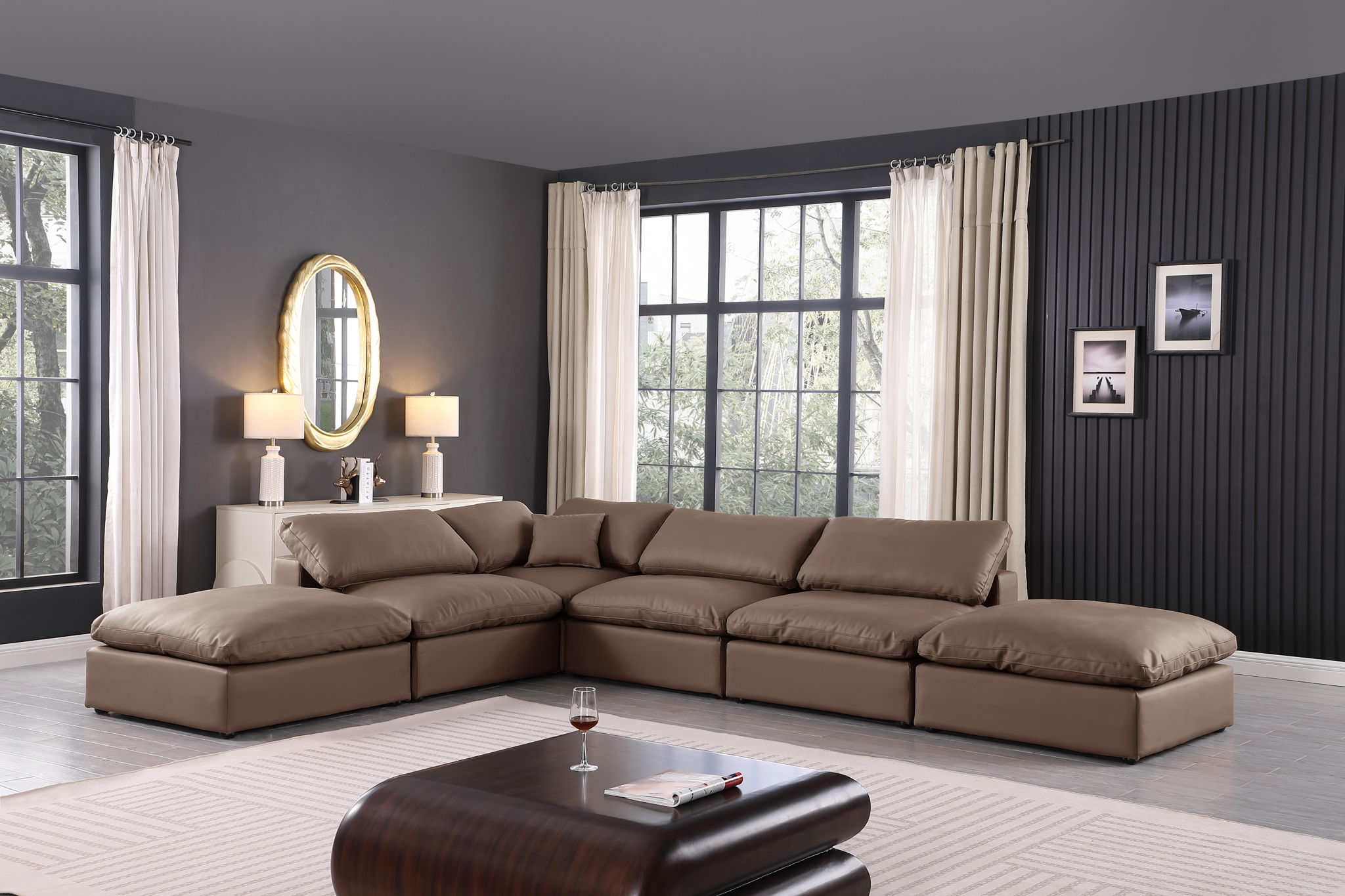 Comfy - 6 Piece Faux Leather Modular Sectional - Urban Living Furniture (Los Angeles, CA)
