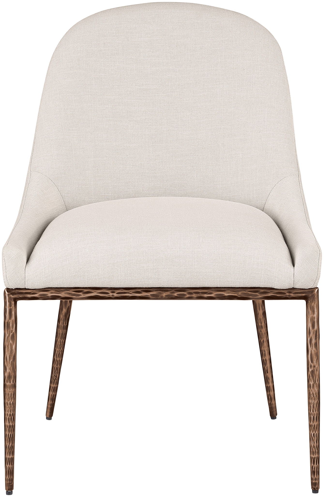Ferro - Upholstered Dining Side Chair With Brushed Bronze Legs