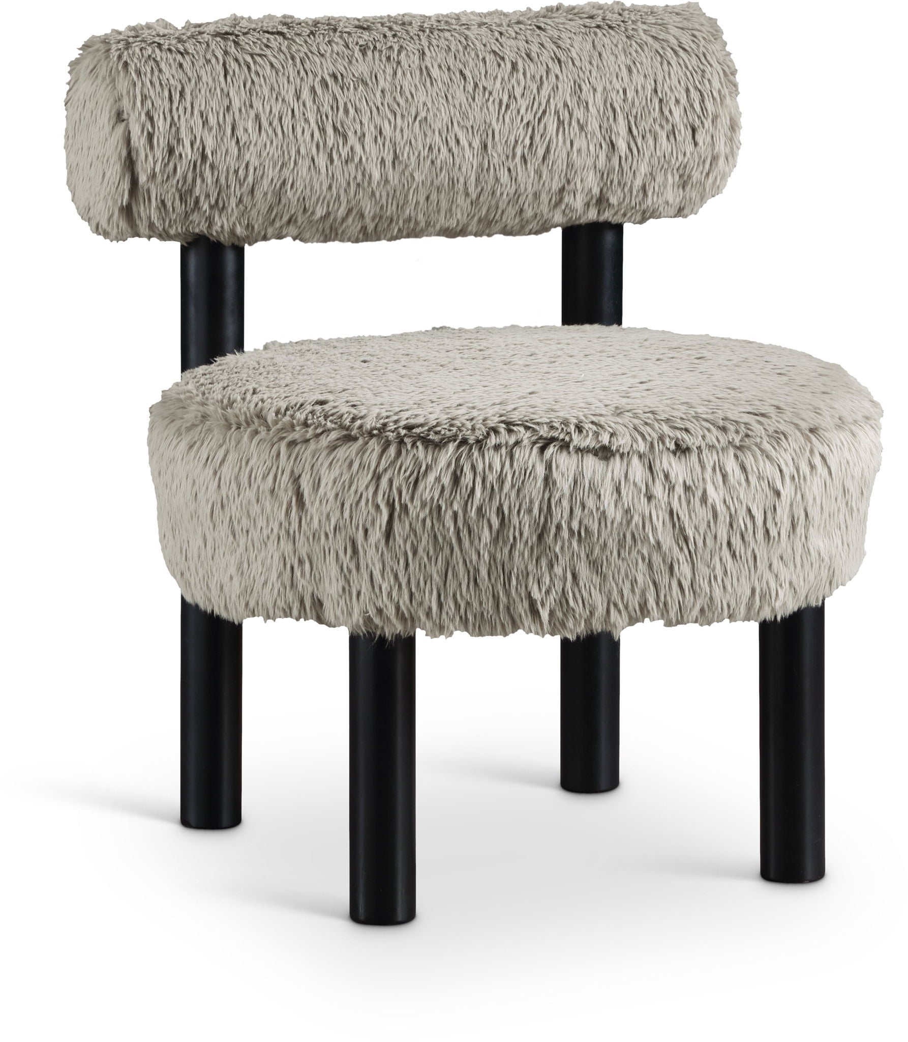 Ambre - Vegan Shearling Fabric Upholstered Accent Chair - Taupe - Urban Living Furniture (Los Angeles, CA)