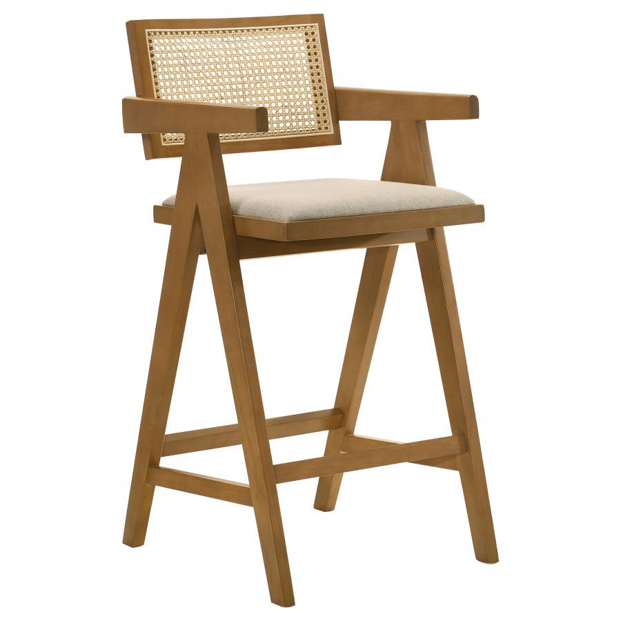 Kane - Woven Rattan Wood Bar Chair (Set of 2) - Light Walnut - Urban Living Furniture (Los Angeles, CA)