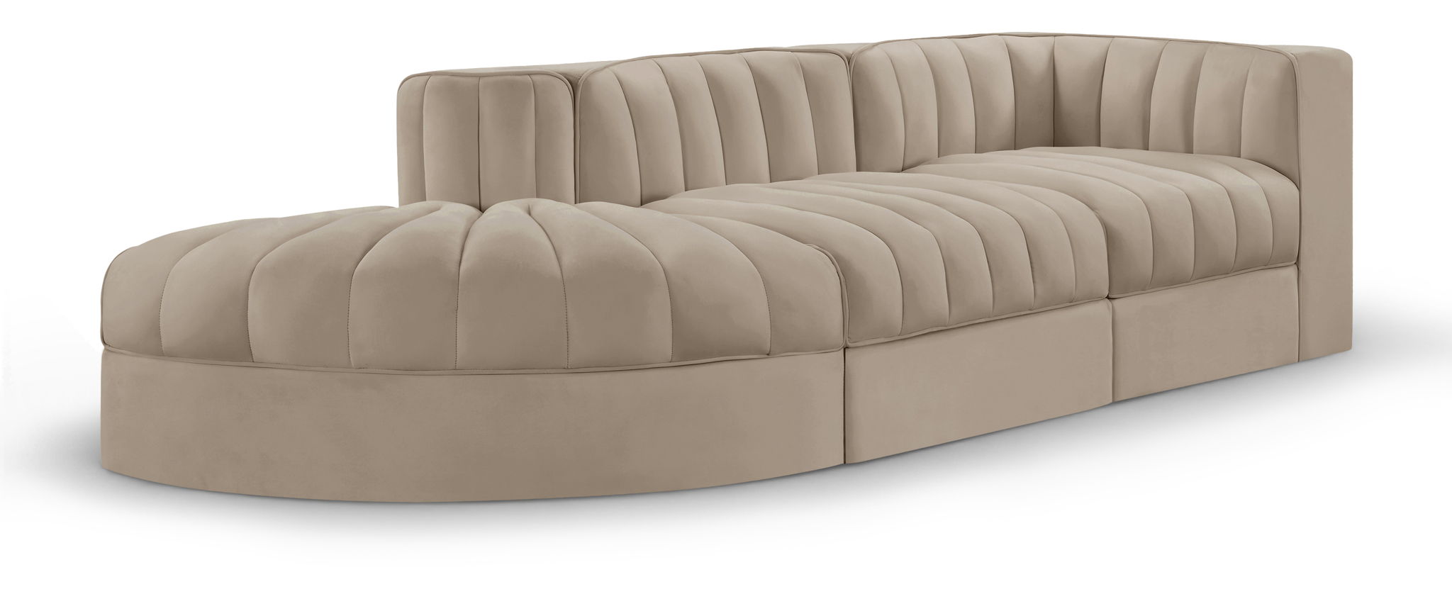 Rummi - Velvet Performance Fabric Upholstered 3 Piece Modular Sectional - Urban Living Furniture (Los Angeles, CA)