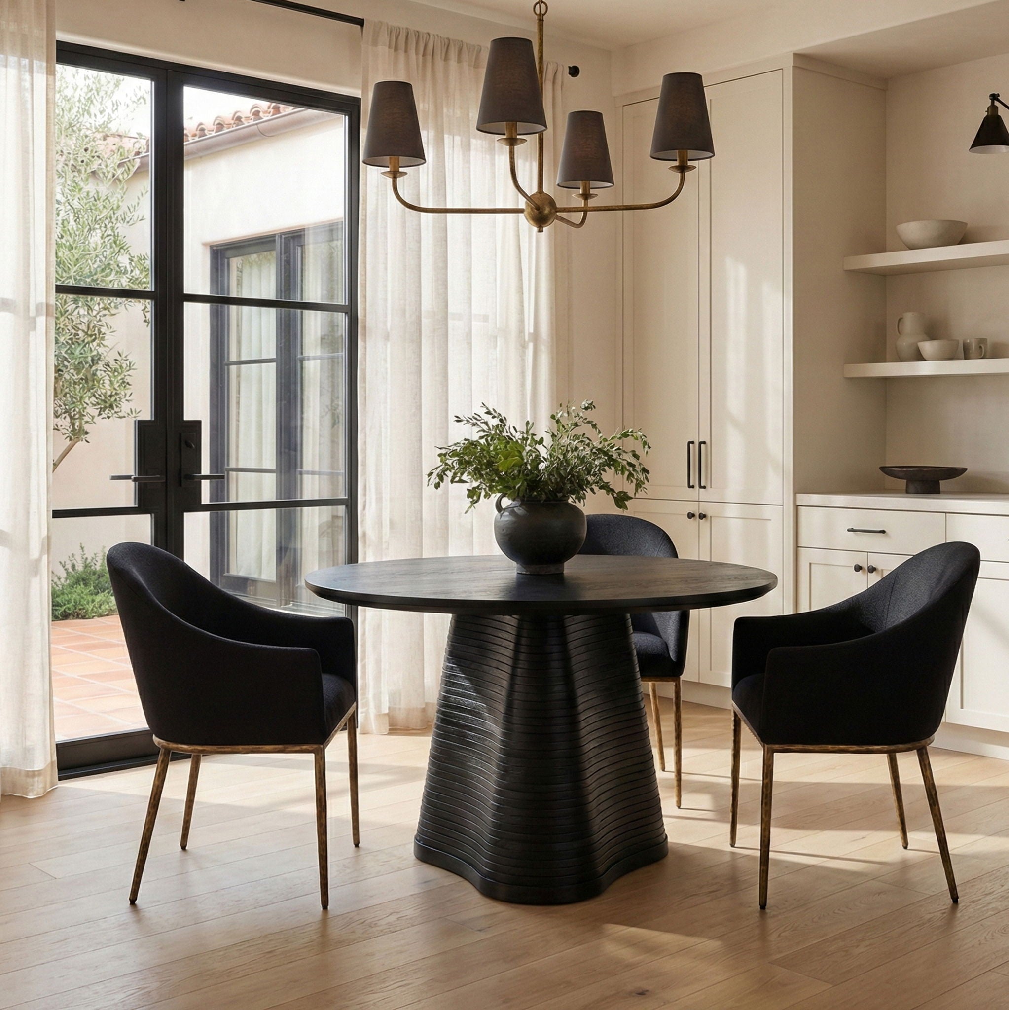 Ferro - Upholstered Dining Arm Chair With Brushed Gold Legs - Urban Living Furniture (Los Angeles, CA)