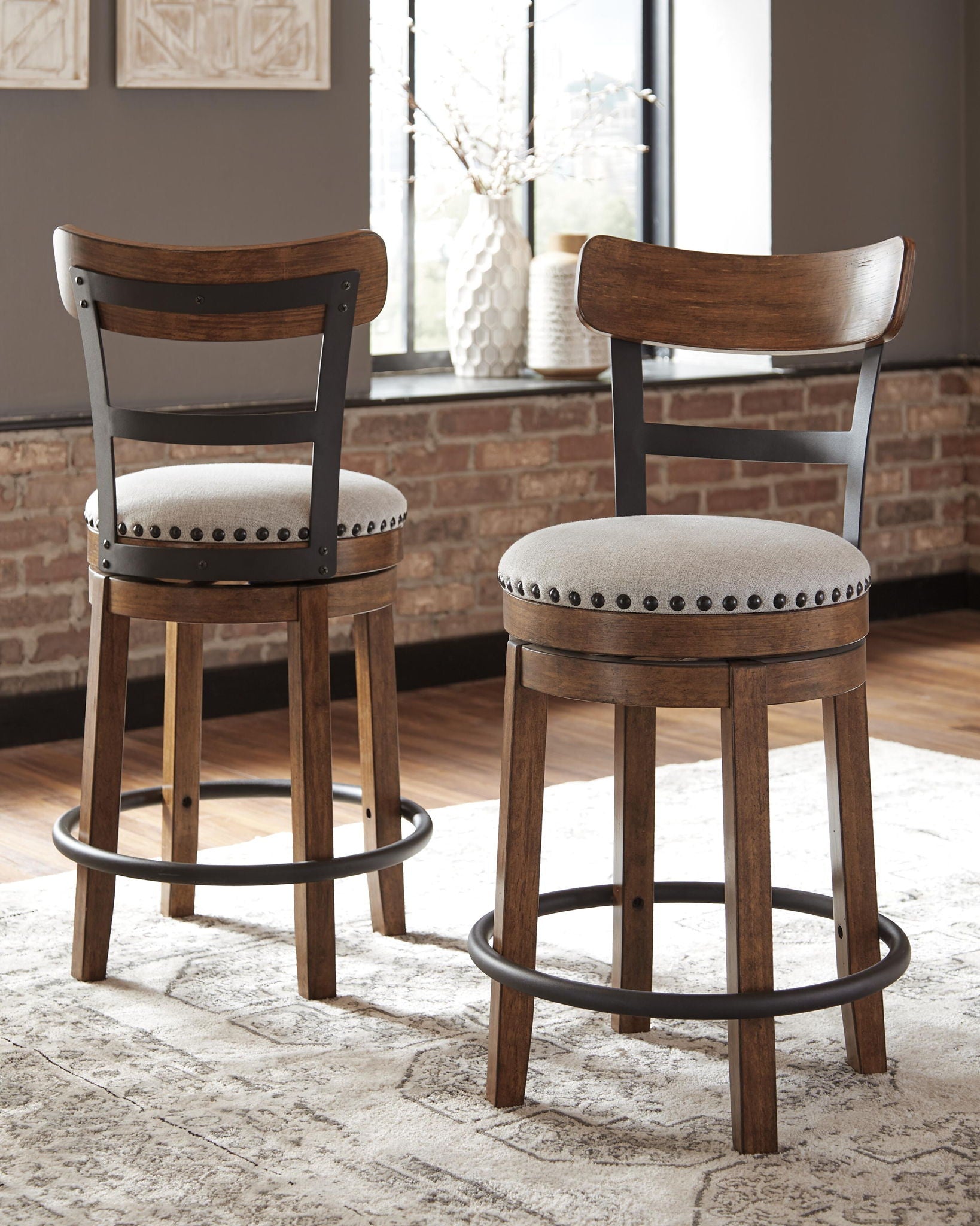 Valebeck - Full Back Swivel Stool - Urban Living Furniture (Los Angeles, CA)