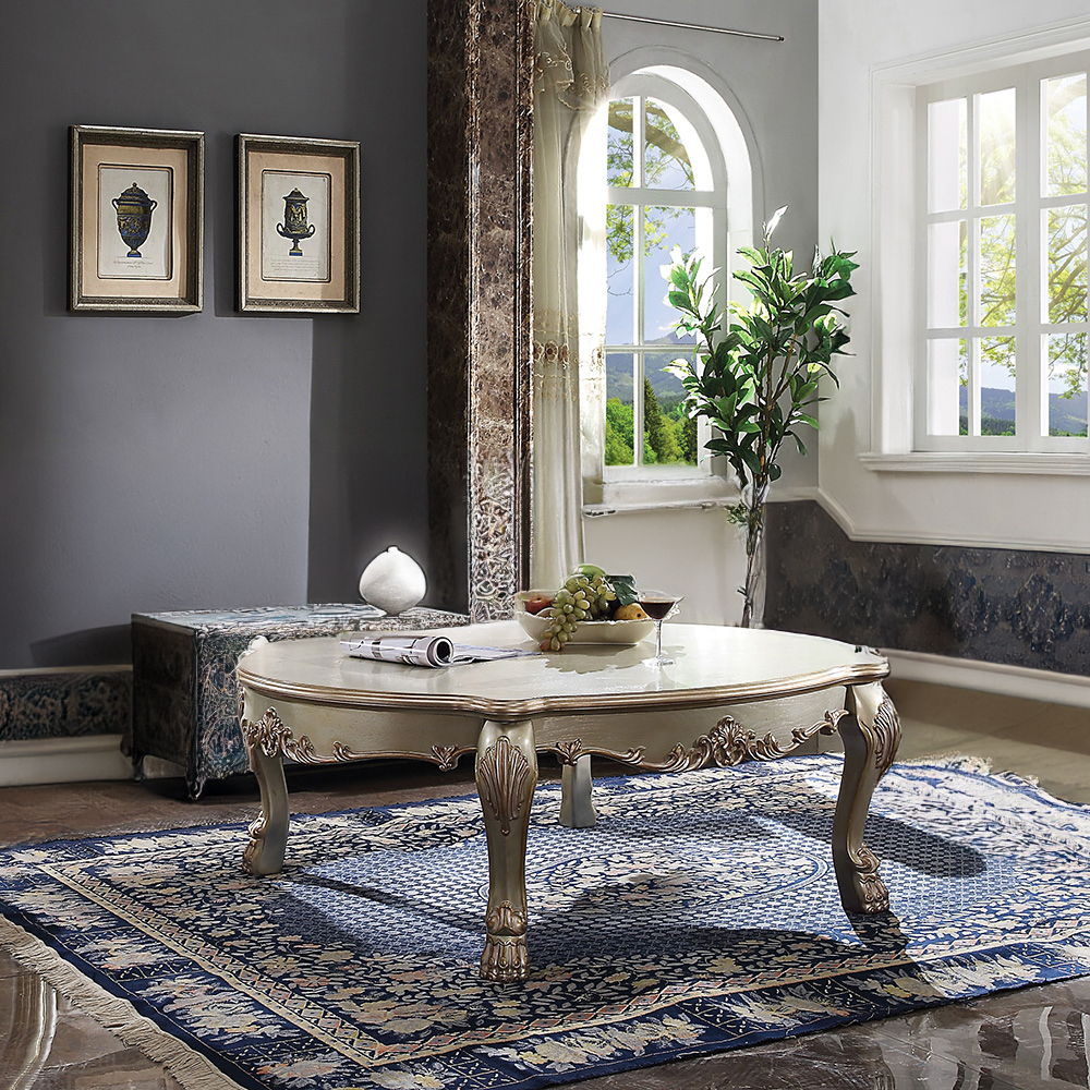 Dresden II - Coffee Table - Gold Patina & Bone - Urban Living Furniture (Los Angeles, CA)