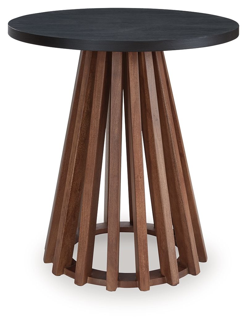 Kallari - Round End Table - Warm Brown / Black - Urban Living Furniture (Los Angeles, CA)