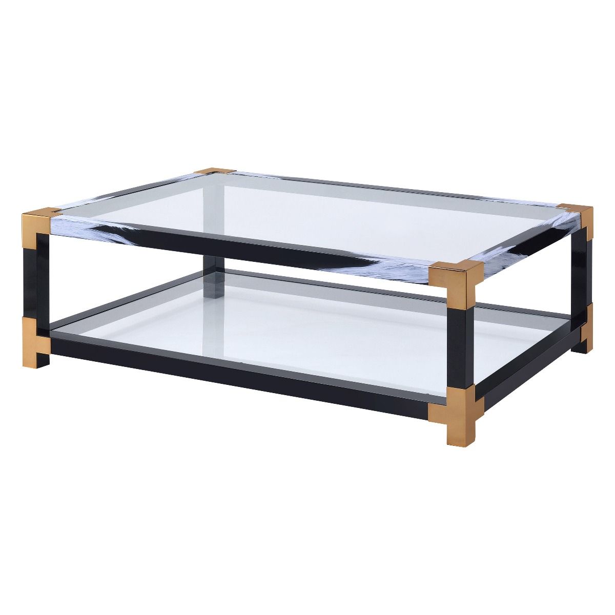Lafty - Coffee Table - Clear Glass & White Brushed - Urban Living Furniture (Los Angeles, CA)