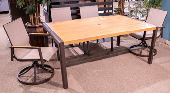 Carmel Highlands - Dark Brown - Rectangular Dining Table With Umbrella Option - Urban Living Furniture (Los Angeles, CA)