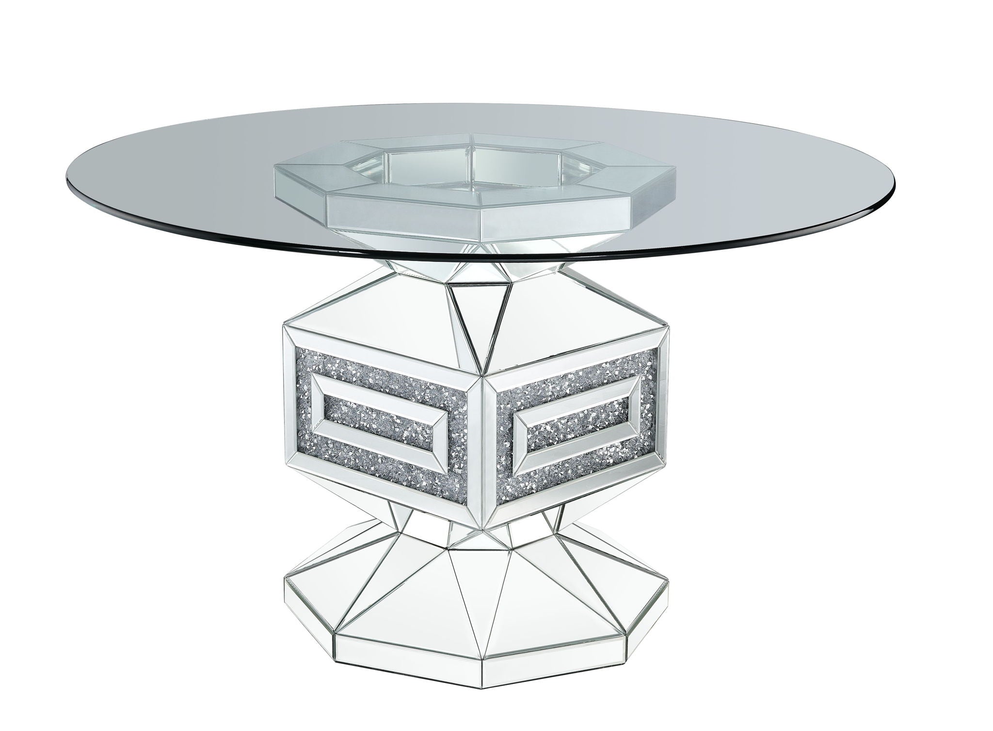 Noralie - 30" Dining Table - Clear Glass, Mirrored & Faux Diamonds - Urban Living Furniture (Los Angeles, CA)