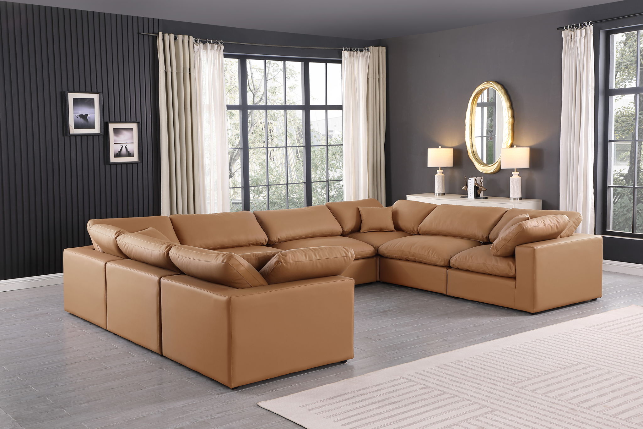 Comfy - 8 Piece Faux Leather Modular Sectional - Urban Living Furniture (Los Angeles, CA)